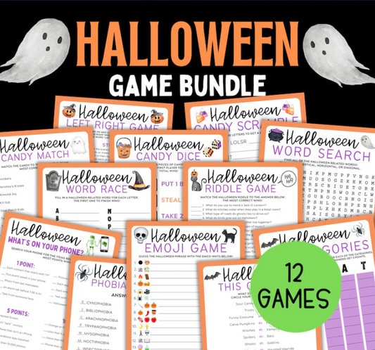 Halloween Printable 12 Game Bundle