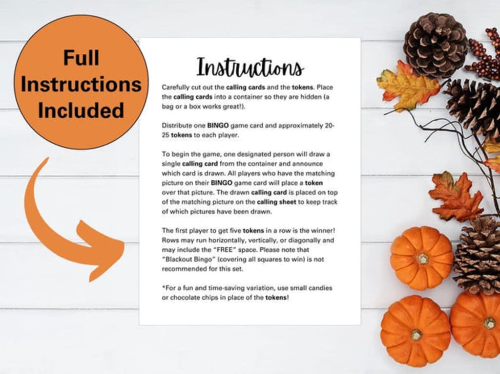 Fall Bingo Printable Game | 50 Unique Autumn Bingo Cards