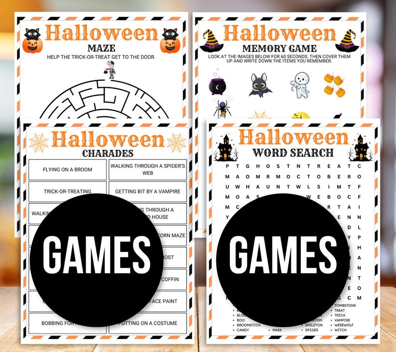 Halloween Games Bundle – 40 Printable Party Games & Activities