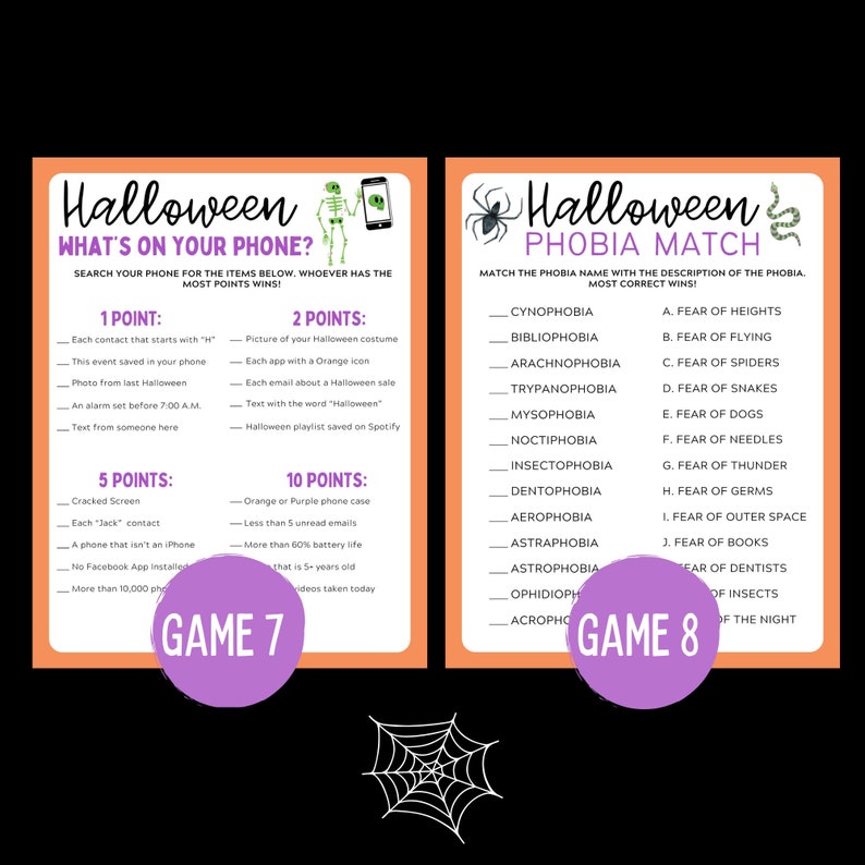 Halloween Printable 12 Game Bundle