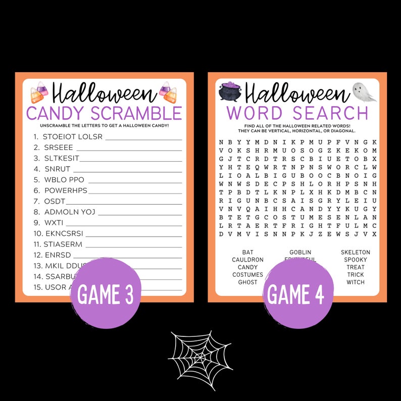 Halloween Printable 12 Game Bundle