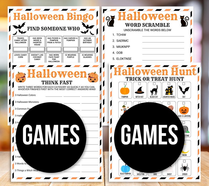 Halloween Games Bundle – 40 Printable Party Games & Activities