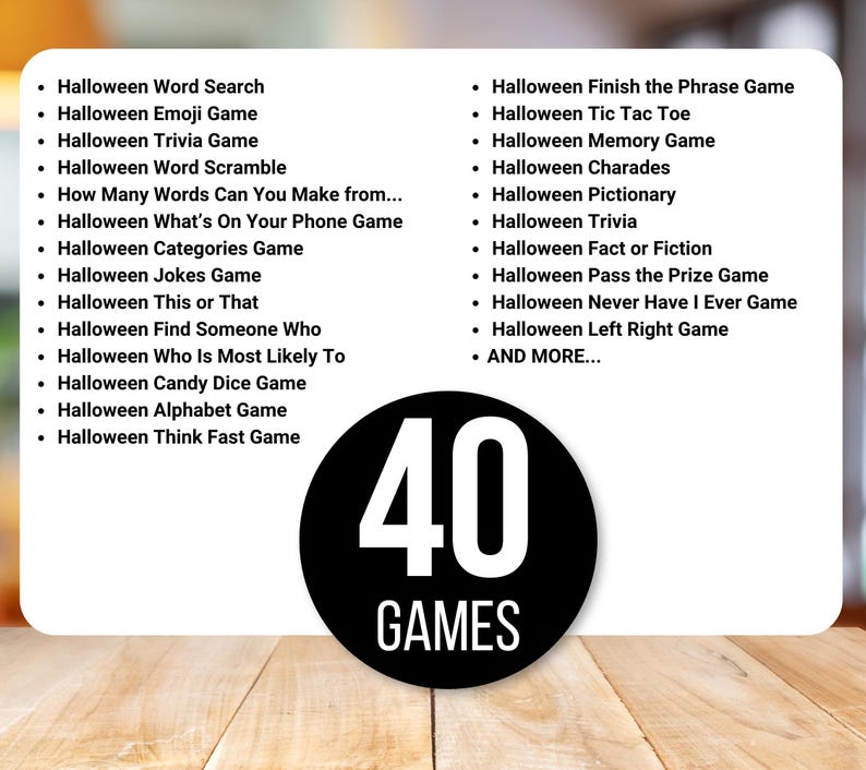 Halloween Games Bundle – 40 Printable Party Games & Activities