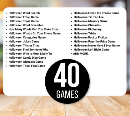 Halloween Games Bundle – 40 Printable Party Games & Activities
