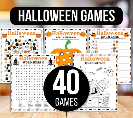 Halloween Games Bundle – 40 Printable Party Games & Activities
