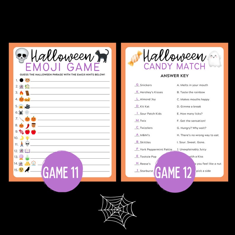 Halloween Printable 12 Game Bundle