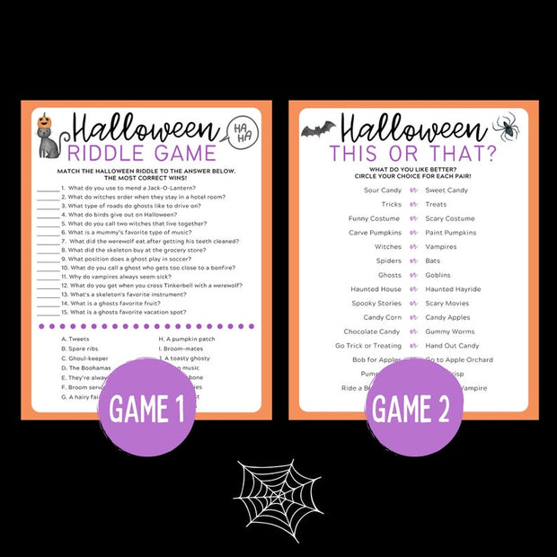 Halloween Printable 12 Game Bundle