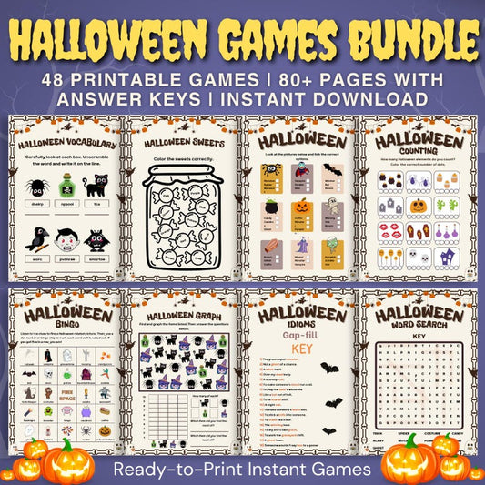 80+ Halloween Games Mega Bundle: Printable Party Activities